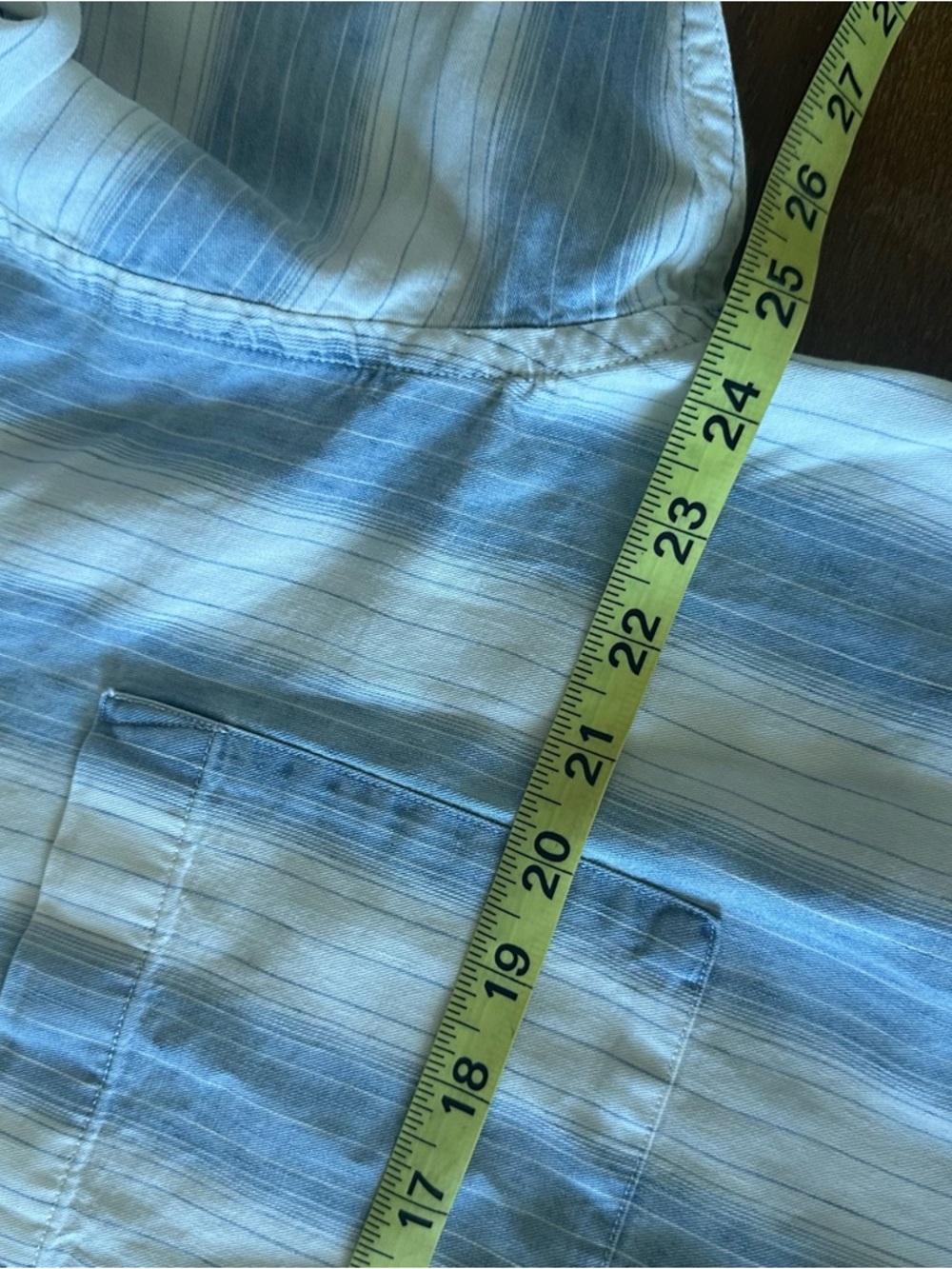 Faherty Tried and True Chambray Blue & White Stripe Button Down Shirt XL NWT - Picture 5 of 9
